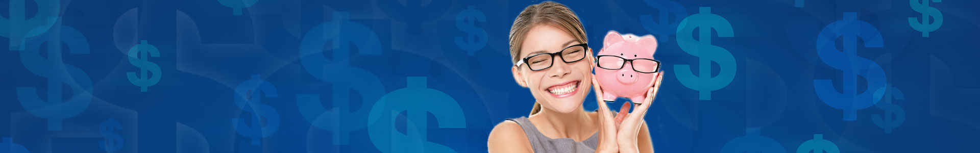 woman smiling holding piggy bank